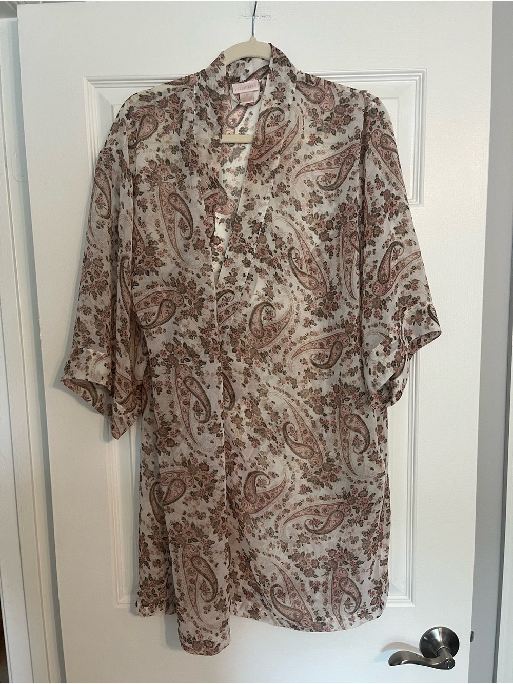 Versailles Light Cream Paisley Kimono Robe - Elegant Women’s Cover-Up